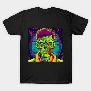 Korean Zombie man in neon lights T-Shirt